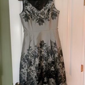 Grey/black velvet cocktail dress